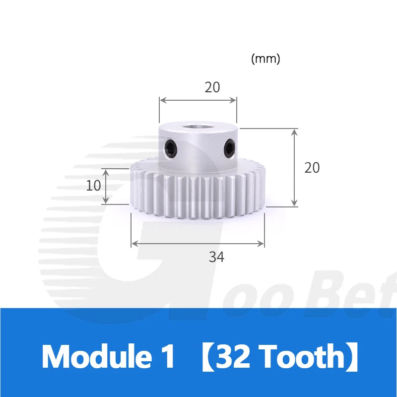 Module 0.5/1/1.5 Precision Spur Gear Aluminium 12-60 Tooth Motor Pinion with Hub