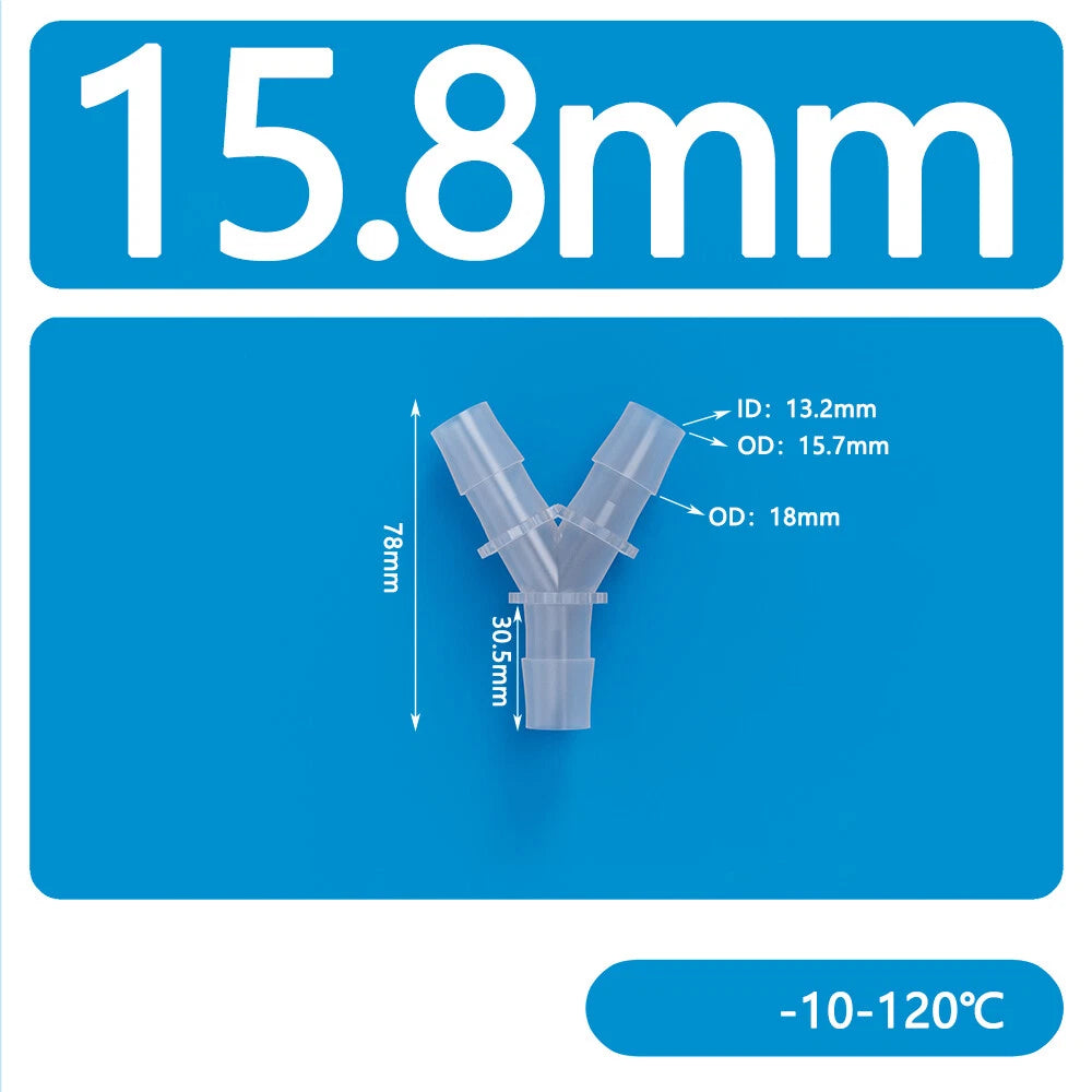 Y-Type 3-Way Barbed Hose Connector — Plastic Tee Fitting for Tube & Pipe