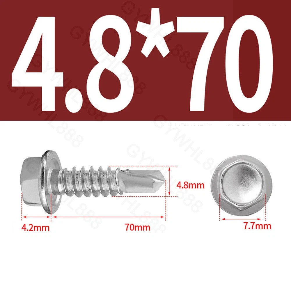 410 & A2 Stainless Hex Head Self‑Drilling Tek Screws – for Metal Roofing & Sheeting