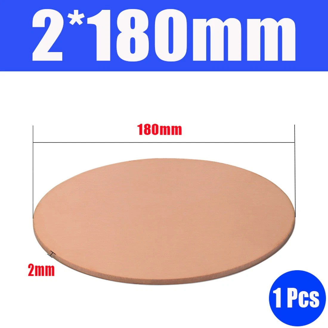 Thick 1.6-6mm Solid 99% Pure Copper Blanks Discs Ø 10-300mm Round Plate Metal