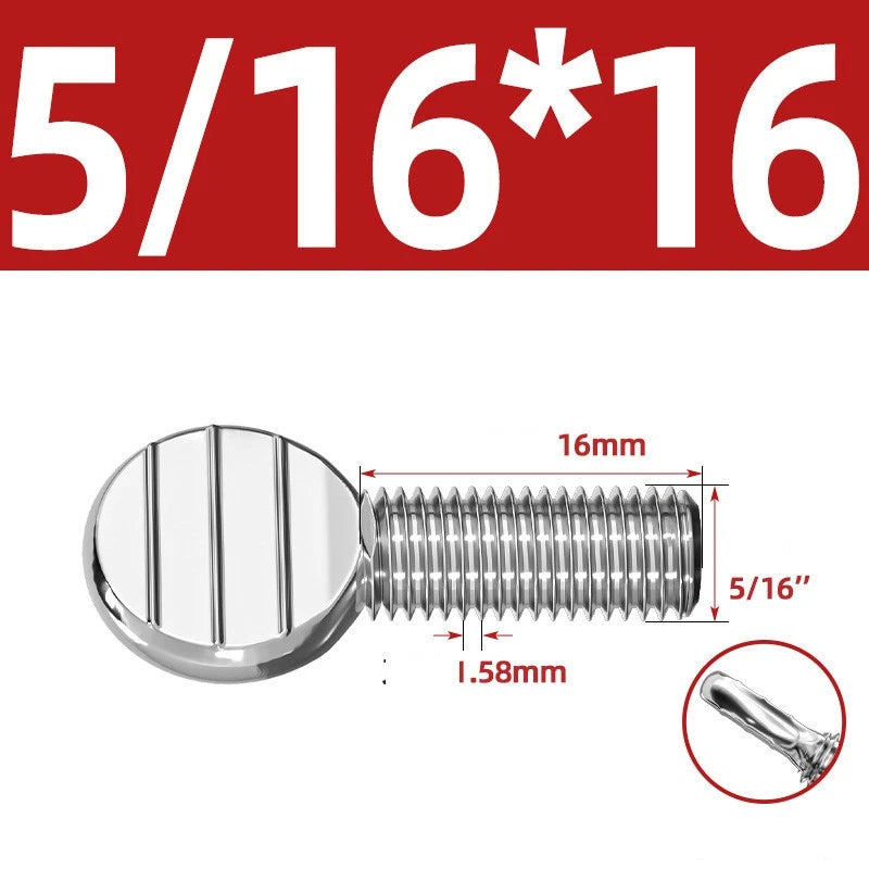 M4–M10 & 1/4"-5/16" Spade-Head Thumb Screws – A2 304 Stainless Steel, Tool-less Hand Grip