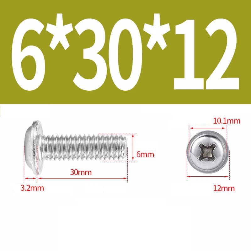 Phillips Flanged Pan Head Machine Screws 316 Stainless Steel M3 M4 M5 M6 - HomeDIYer