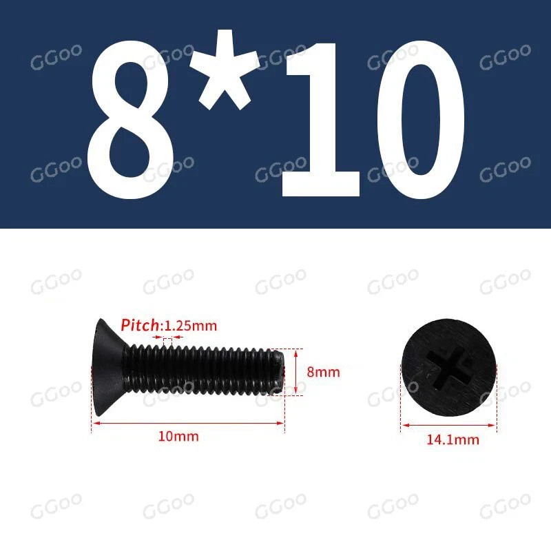 Nylon Countersunk Phillips Screws M2.5–M8, PA66 Non-Conductive Corrosion-Free