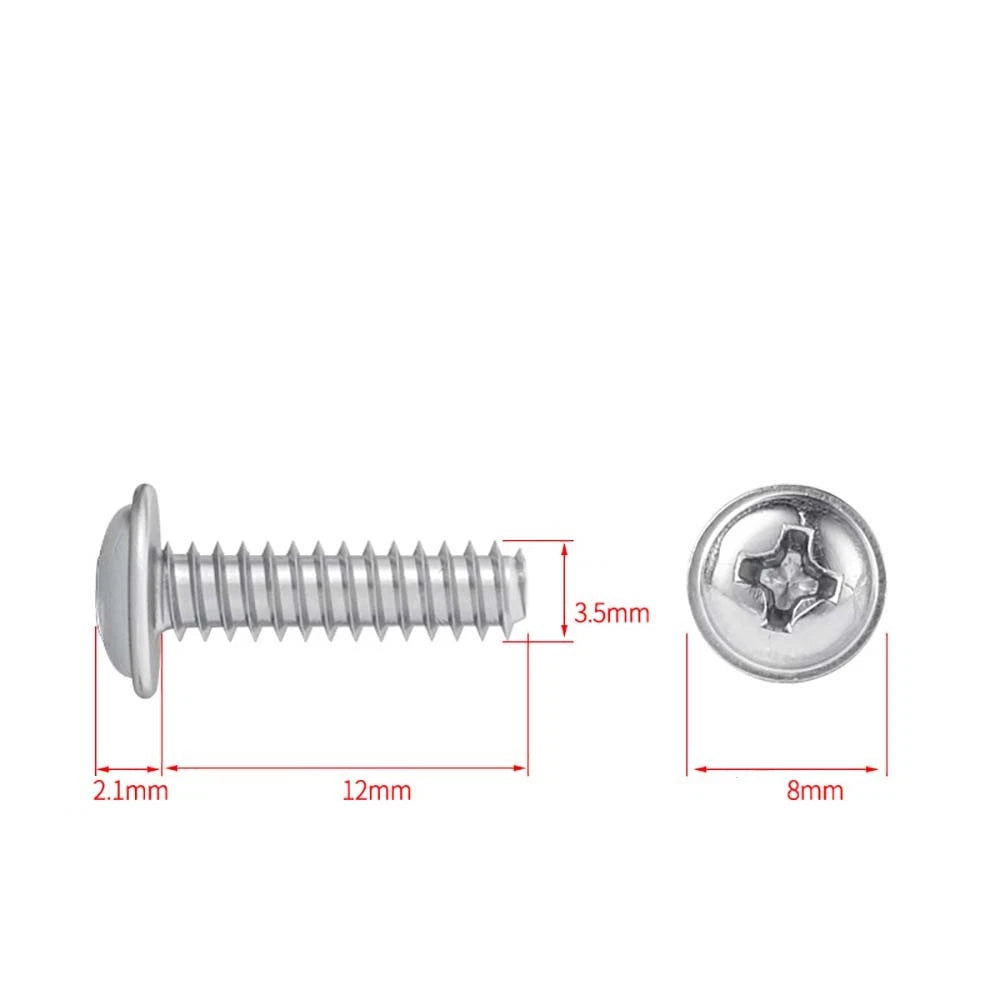 M1.7–M4 Stainless Steel Phillips Pan Head Machine Screws — 304 A2, Multiple Sizes