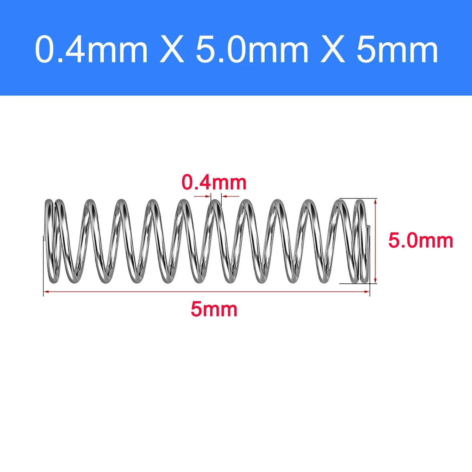 Micro Compression Spring Stainless Steel 0.4mm Wire Small Tiny Miniature Repair