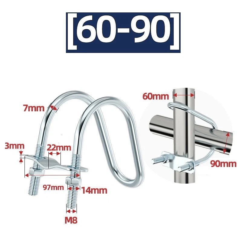 U - Bolt Pipe Clamp — Double & Single U - Shape Saddle Clamp for Greenhouse & Awning Frames - HomeDIYer