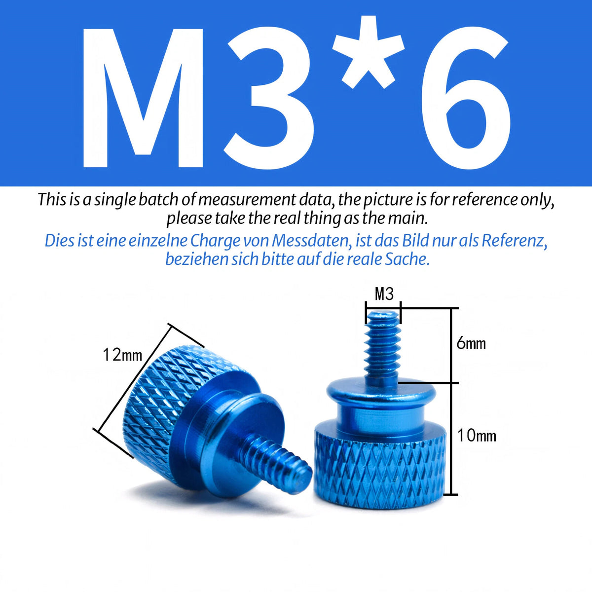 M3 Knurled Thumb Screws – Colorful Aluminum Alloy Hand-Tighten Grip Bolts