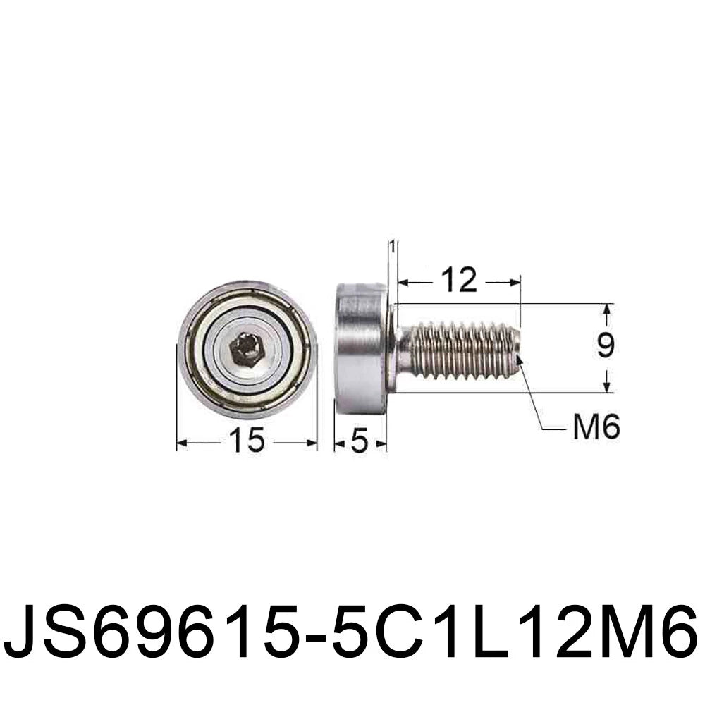 NTBG 7-52mm Metal Ball Bearing Pulley Flat Roller Guiding Wheel M3-M10 Threaded