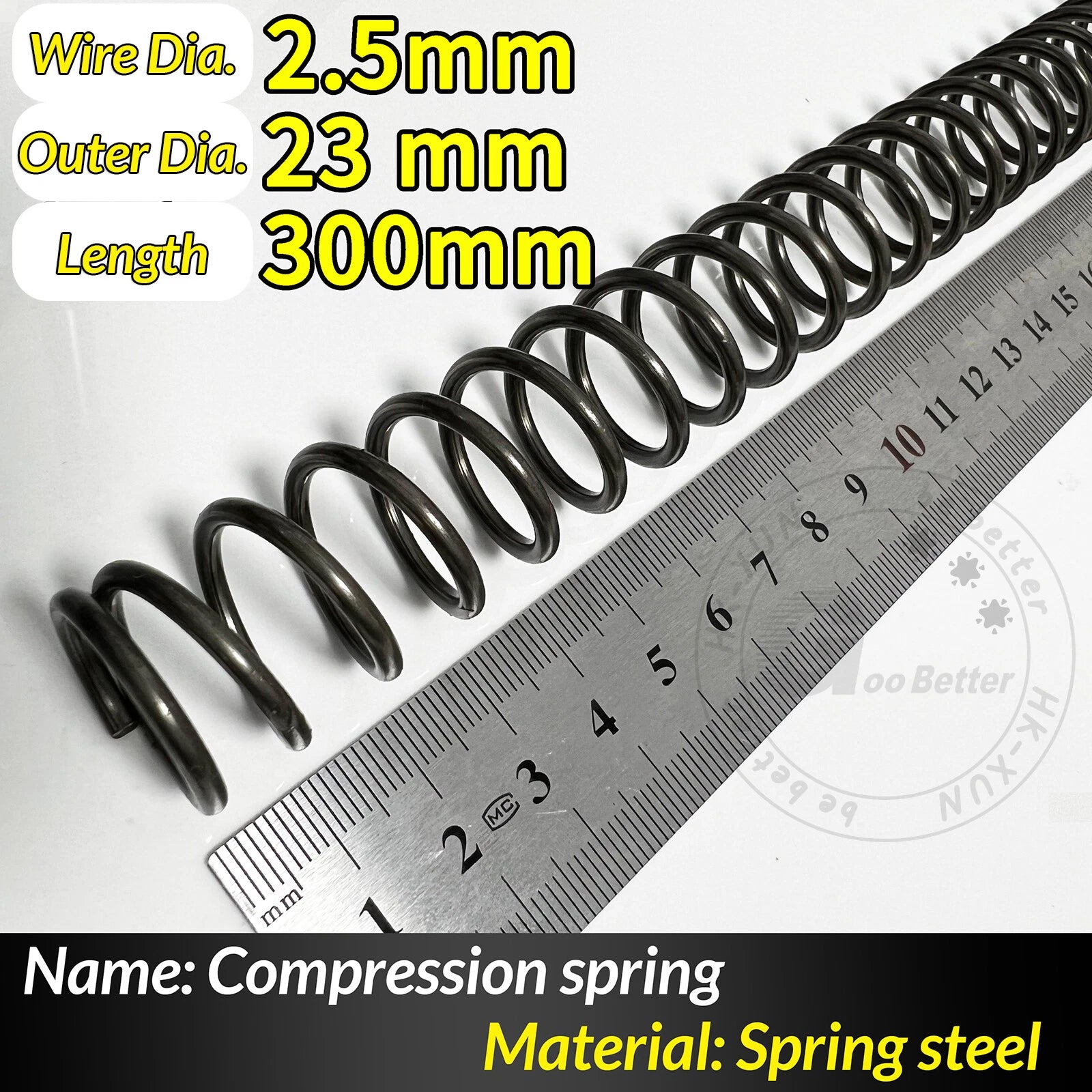Compression Spring Pressure Springs, Wire Dia 2-3.5mm, OD 10-60mm, Length 300mm