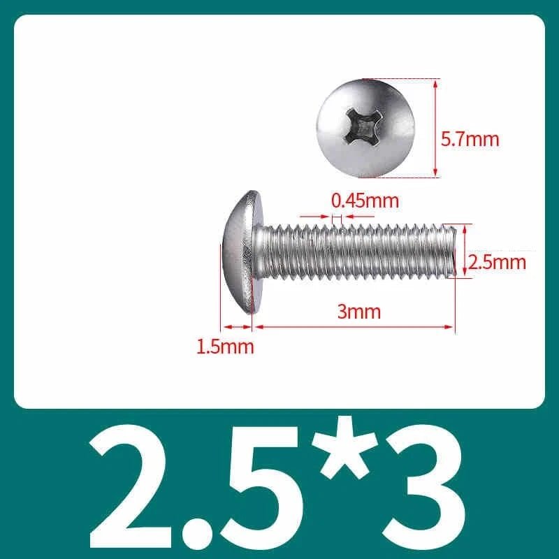 M2–M8 Stainless Steel Phillips Truss Head Machine Screws | 201 / 304 / 316 - HomeDIYer