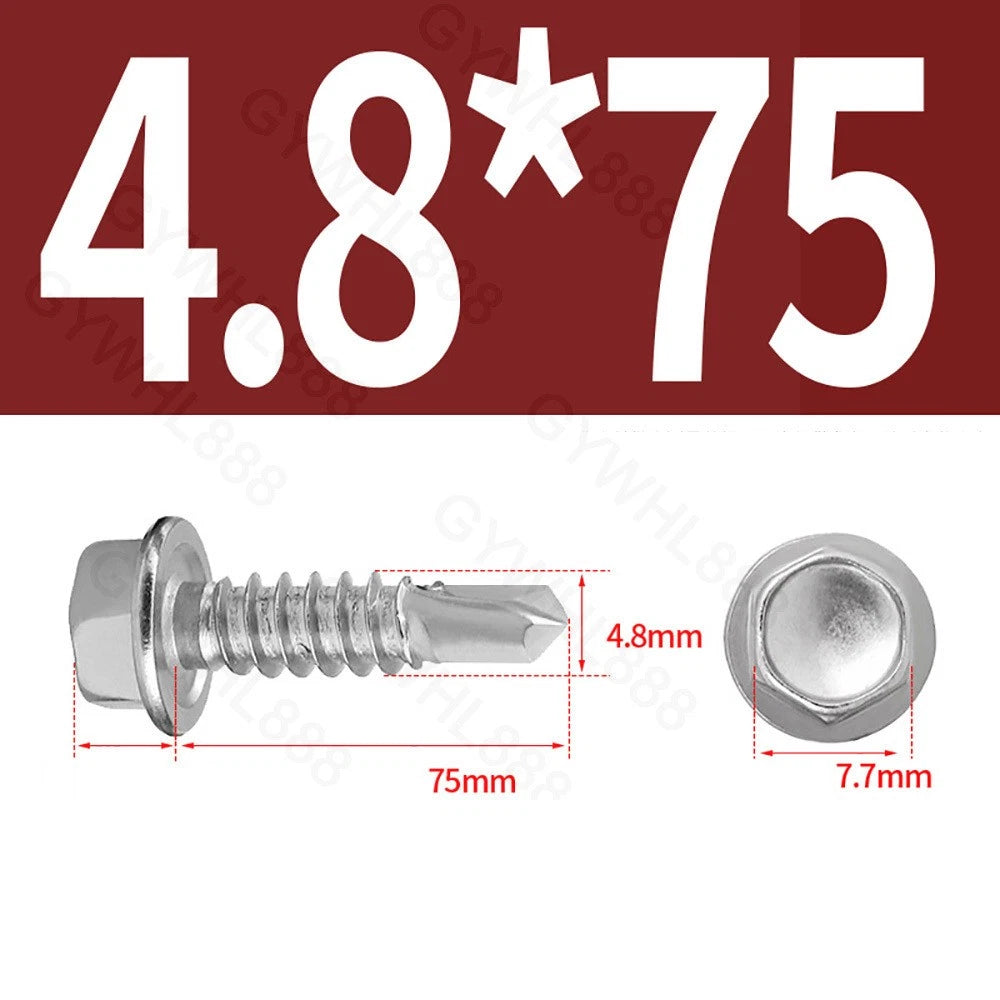 410 & A2 Stainless Hex Head Self‑Drilling Tek Screws – for Metal Roofing & Sheeting