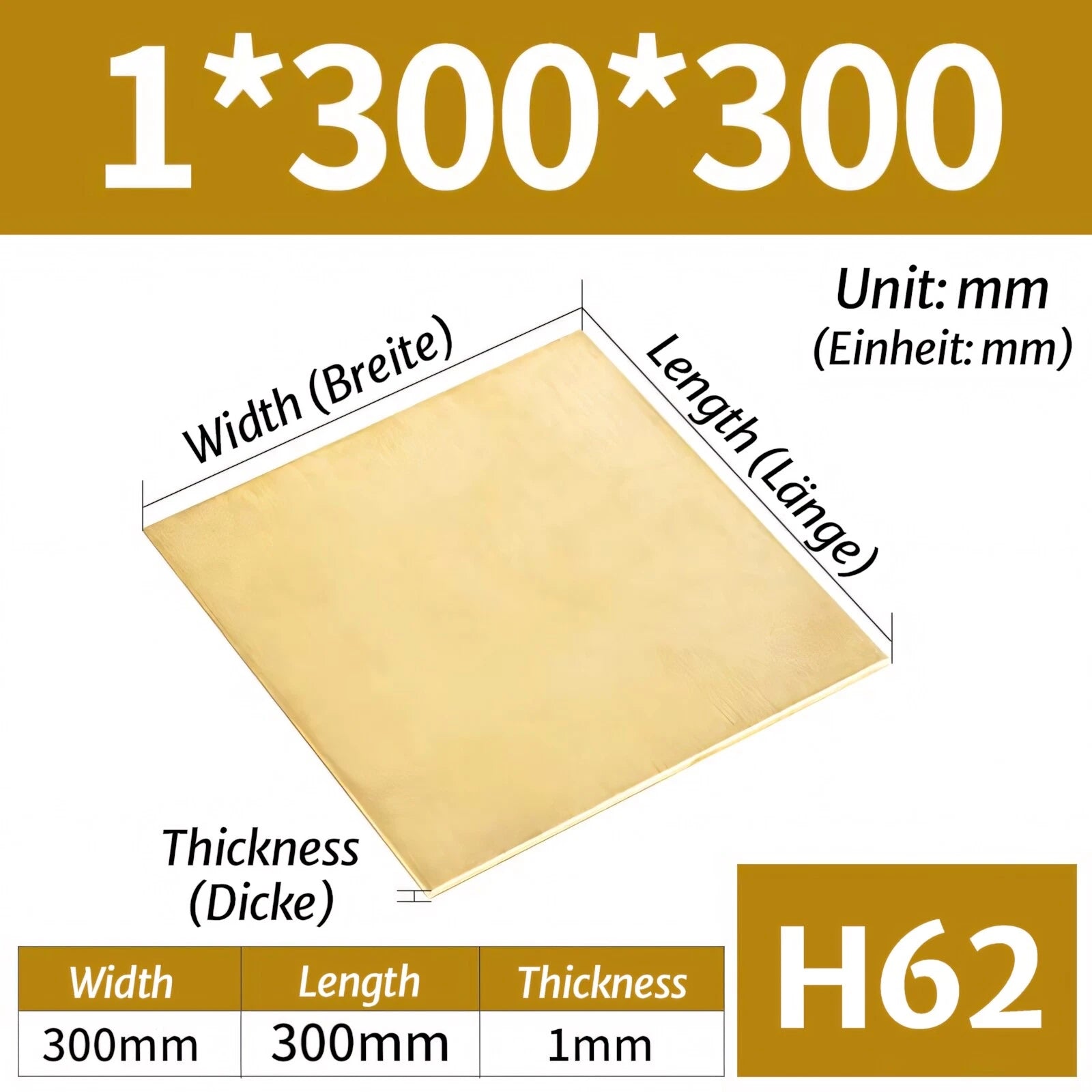 H62 Brass Sheet Plate Guillotine Offcuts, Various Multiple Sizes 0.3mm-8mm Thick