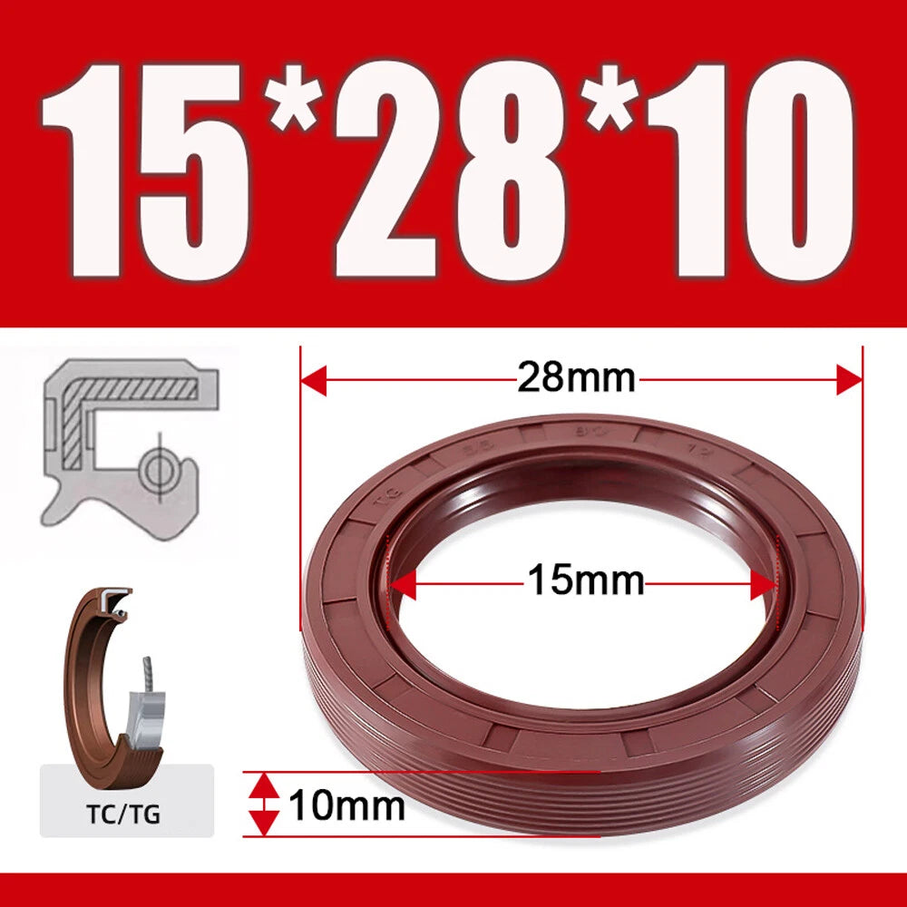 Metric TC Oil Seal FKM Dual Lip Rotary Shaft Seal 8mm–40mm Bore