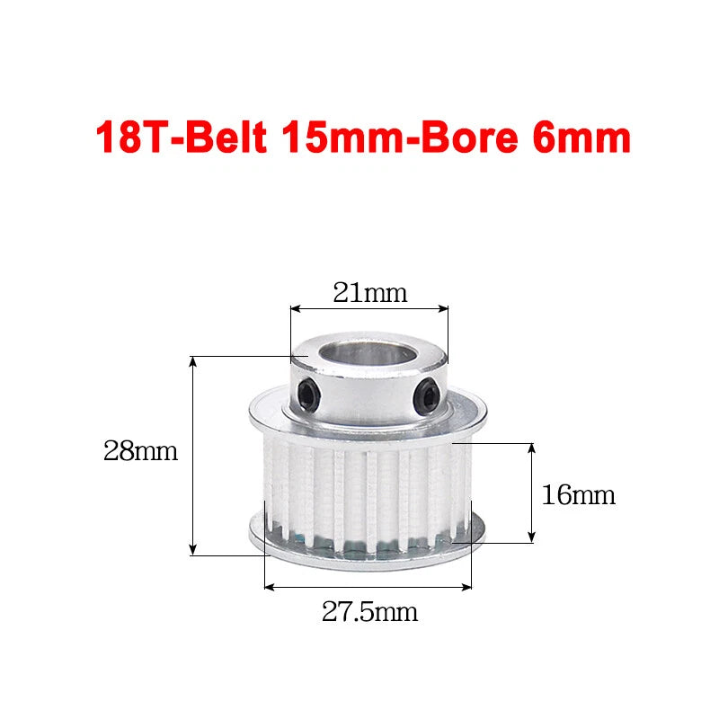 5M Timing Belt Pulley 10T 12T 14T 15T 16T 18T Bore 5mm-12mm for 15mm Width Belt