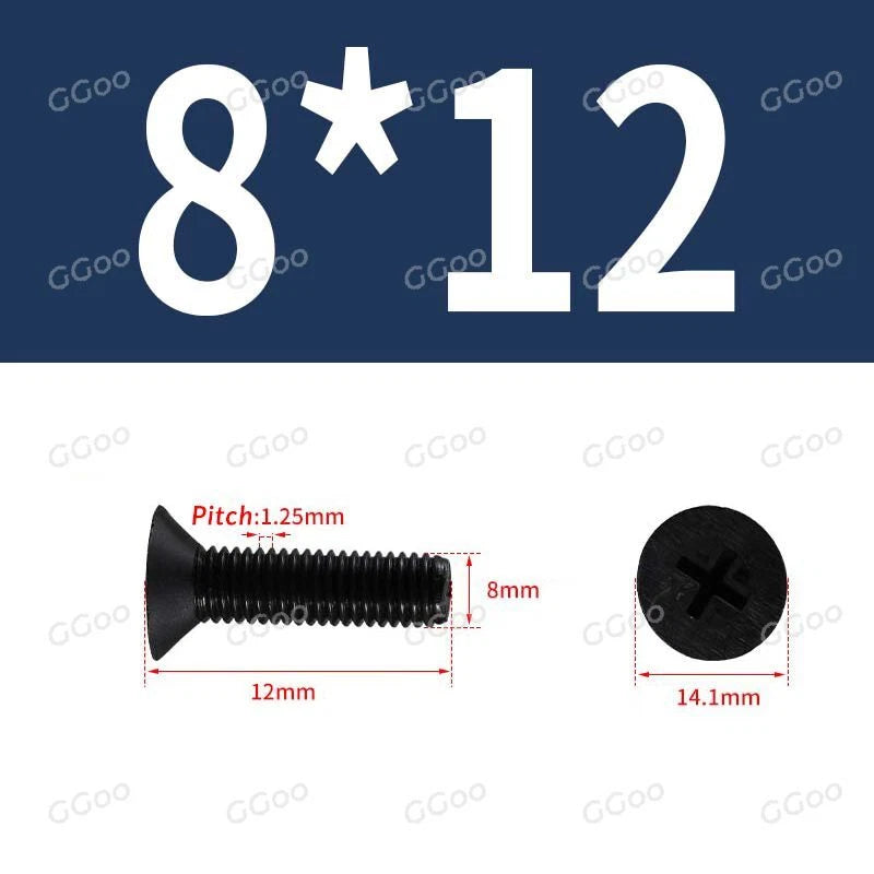 Nylon Countersunk Phillips Screws M2.5–M8, PA66 Non-Conductive Corrosion-Free