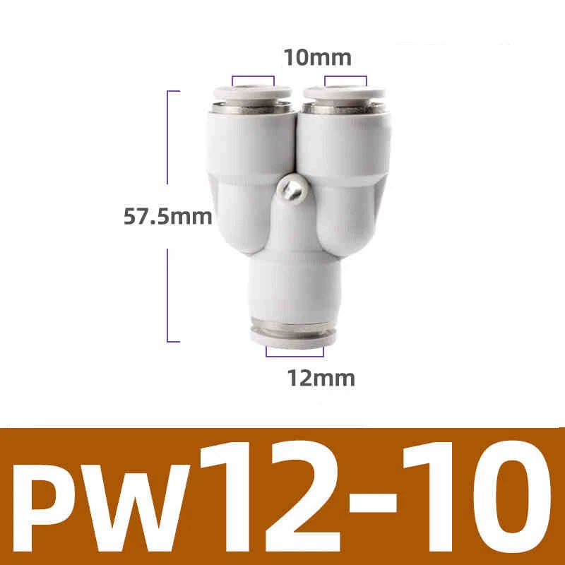 White Pneumatic Push Fit Connector Tube Pipe Joiner Air Water Lines Hose 4-16mm