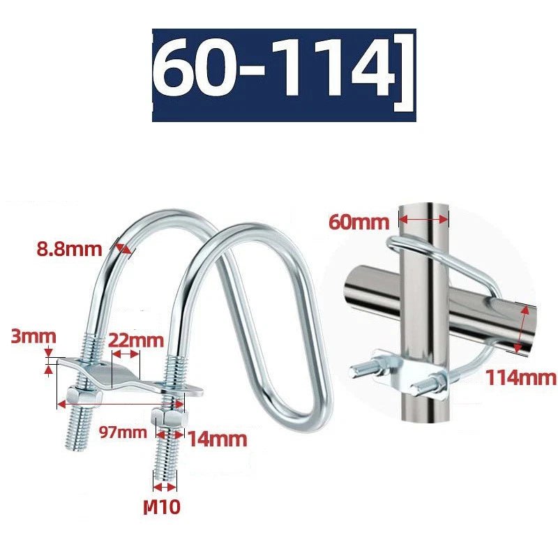 U - Bolt Pipe Clamp — Double & Single U - Shape Saddle Clamp for Greenhouse & Awning Frames - HomeDIYer