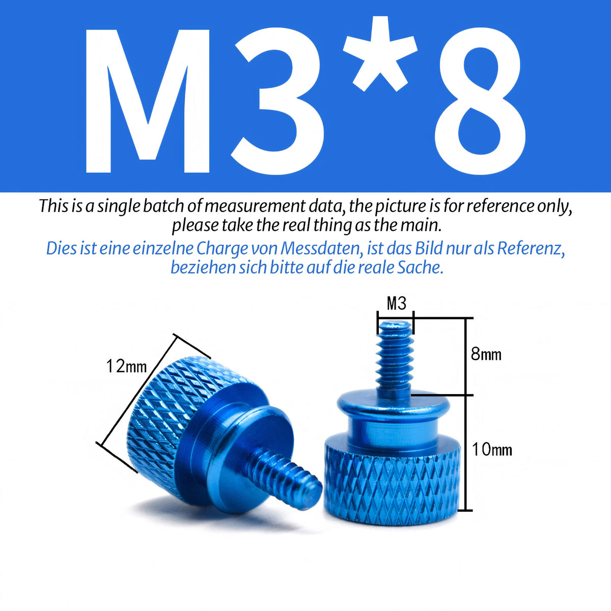 M3 Knurled Thumb Screws – Colorful Aluminum Alloy Hand-Tighten Grip Bolts