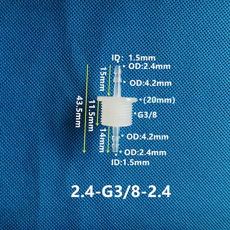 Bulkhead Straight Plastic Hose Connector with Nut — Barbed Thread Pipe Fitting