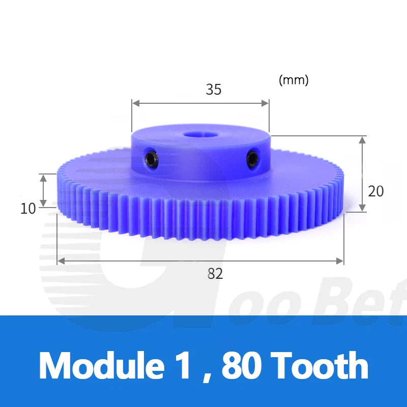 Mod 1/1.5/2 Precision Spur Gear Pinion 15-120 Tooth with Step Bore 4-16mm Nylon