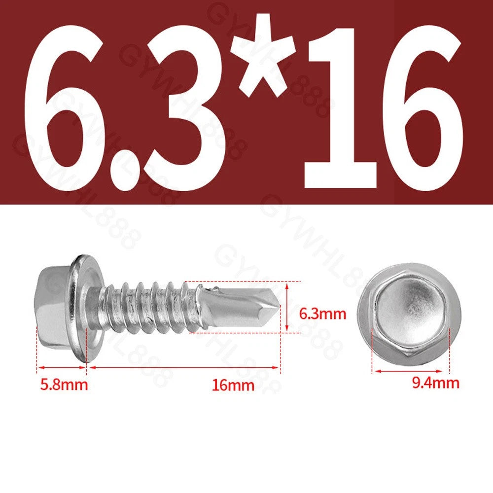 410 & A2 Stainless Hex Head Self‑Drilling Tek Screws – for Metal Roofing & Sheeting