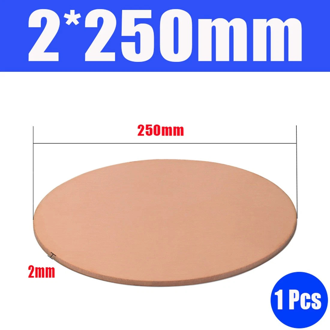 Thick 1.6-6mm Solid 99% Pure Copper Blanks Discs Ø 10-300mm Round Plate Metal