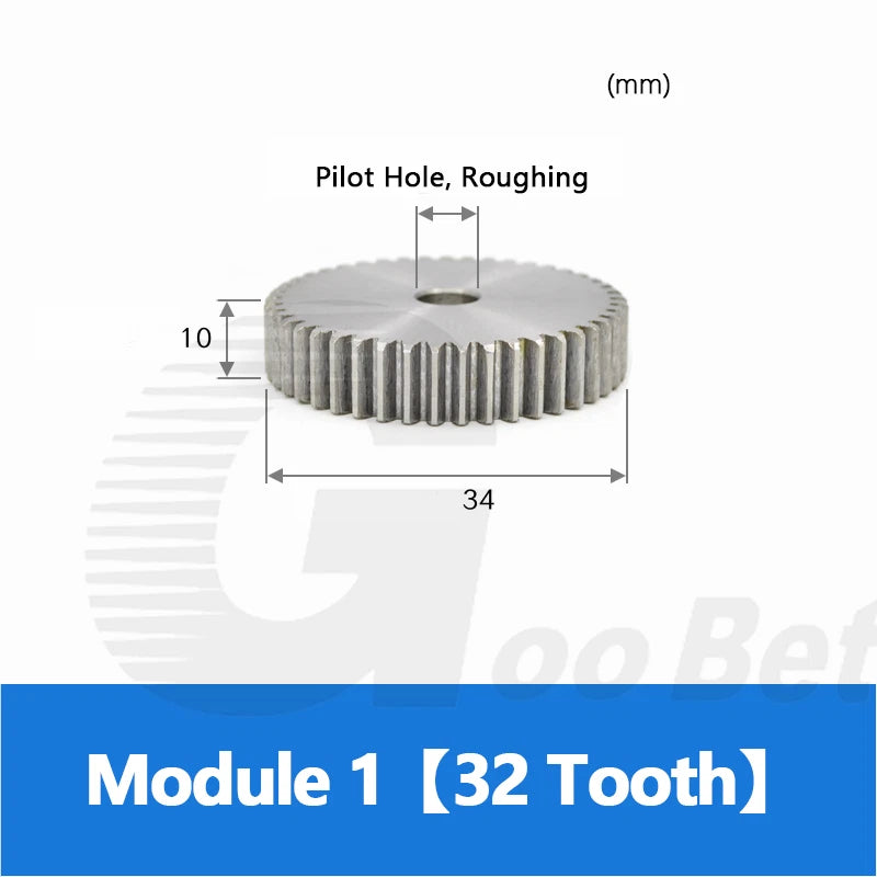 Mod 1 1.5 2 2.5 3 4 5 Spur Gear C45 Steel 12 Tooth - 160 Tooth Motor Pinion Flat