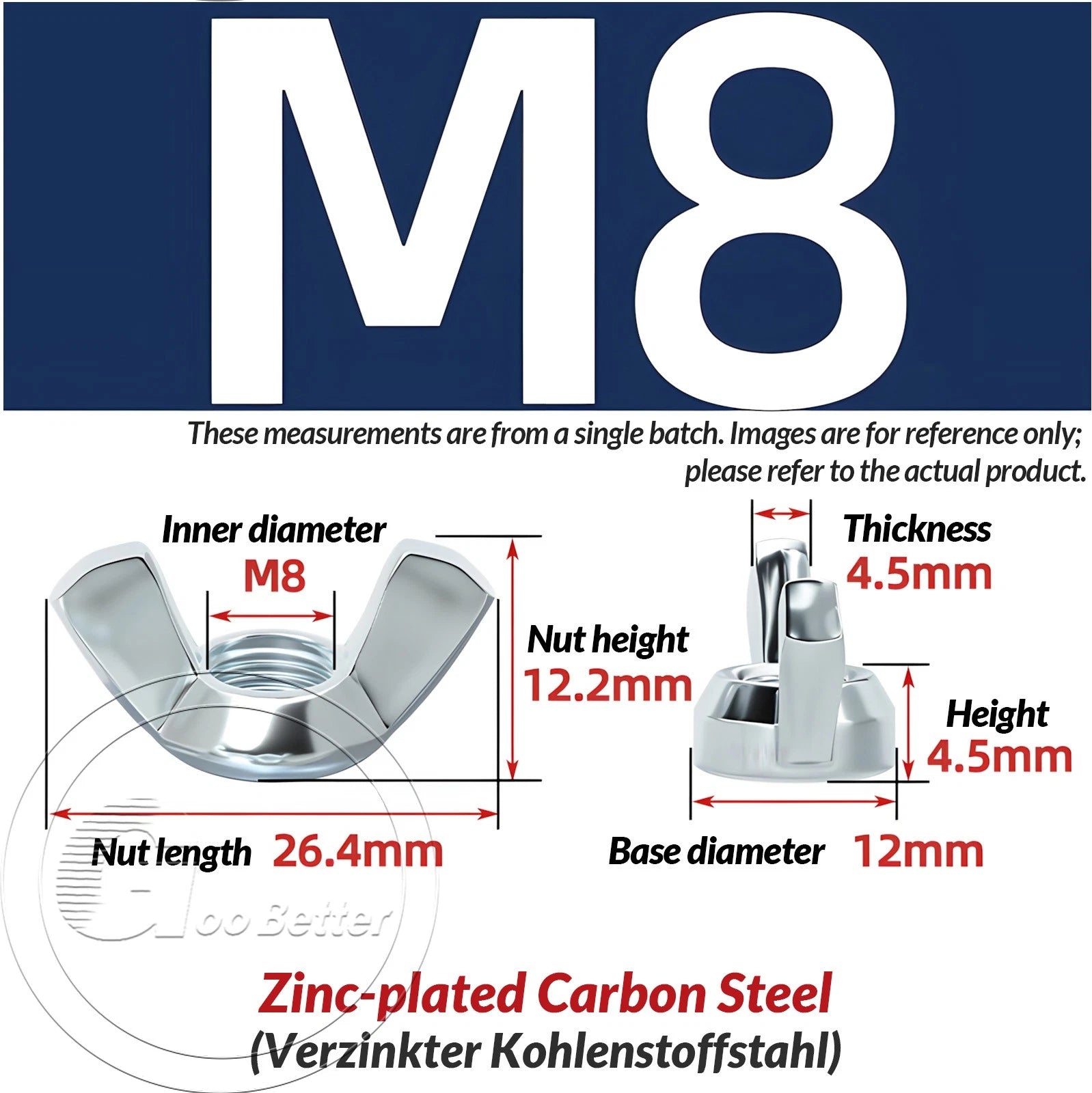 Galvanized Double-Ended Hanger Bolts M4 M5 M6 M8 M10, Wood-to-Metal Screws
