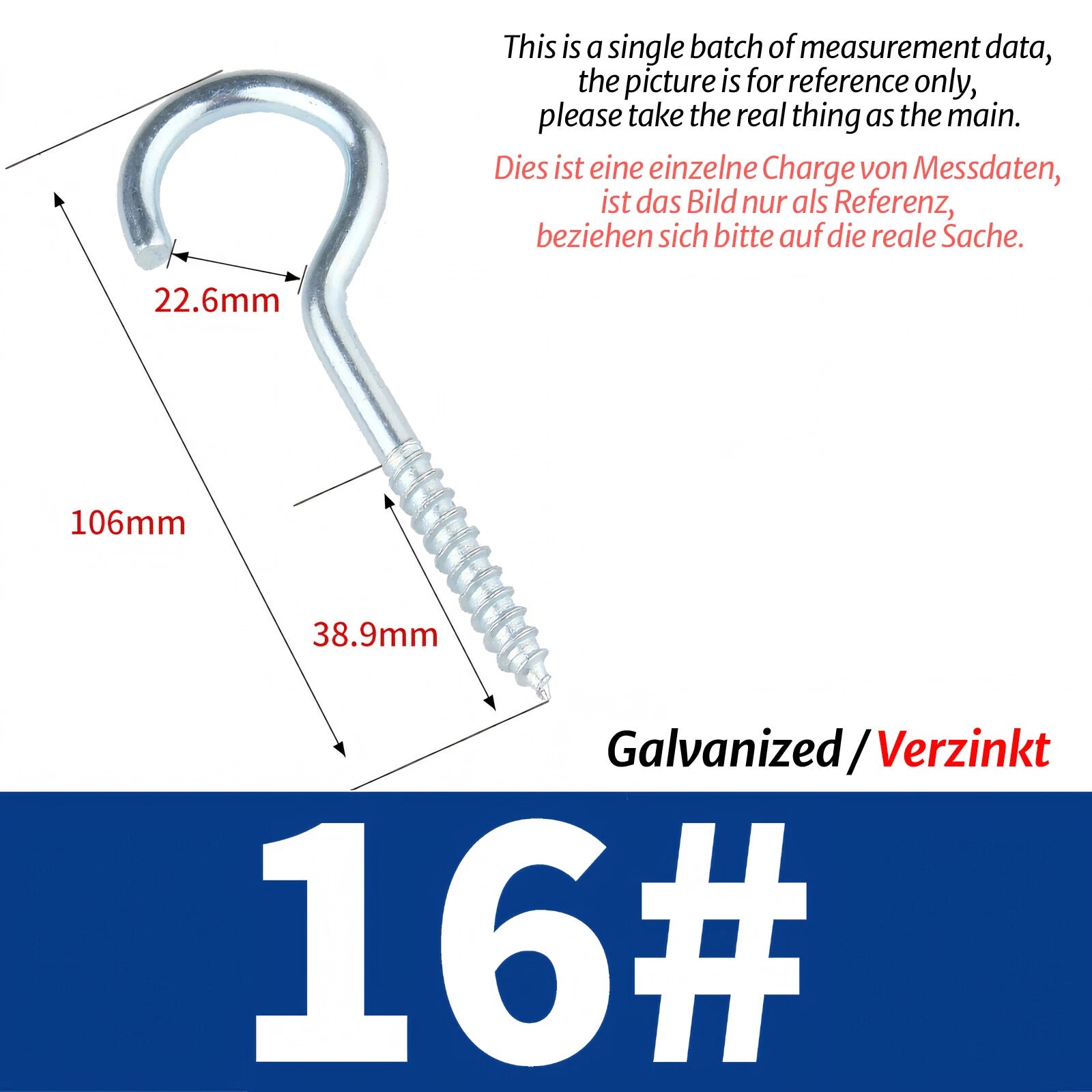Screw-In Eye Hooks & Open Hooks — Nickel, Zinc & 304 Stainless, 16–106mm, All Sizes