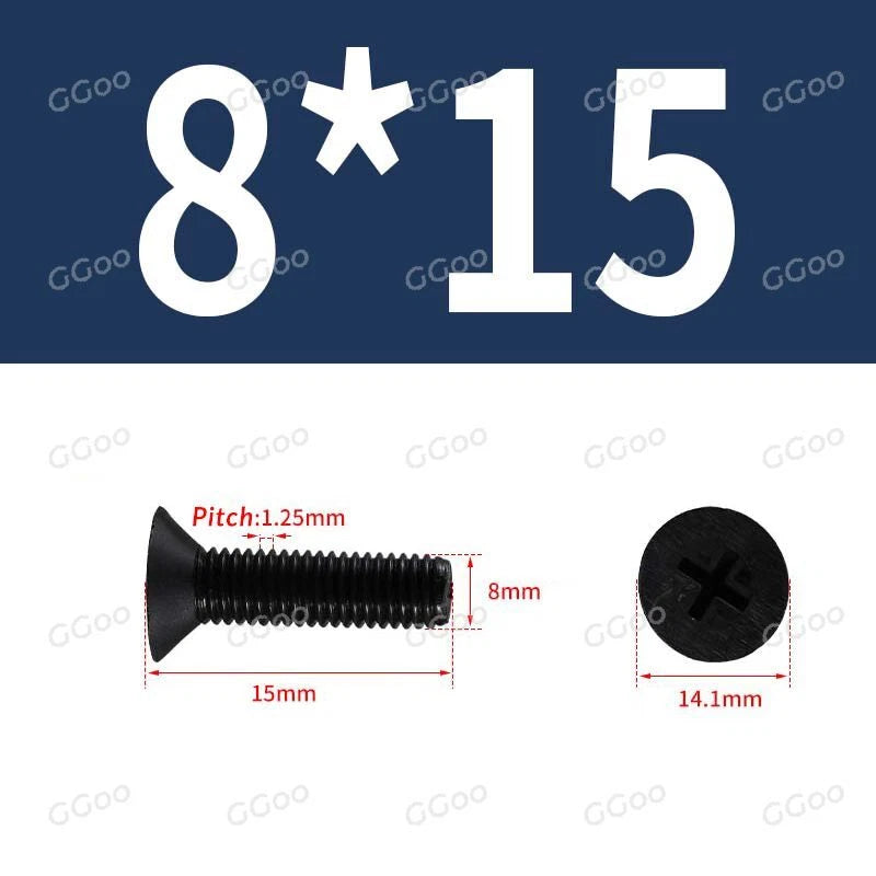 Nylon Countersunk Phillips Screws M2.5–M8, PA66 Non-Conductive Corrosion-Free