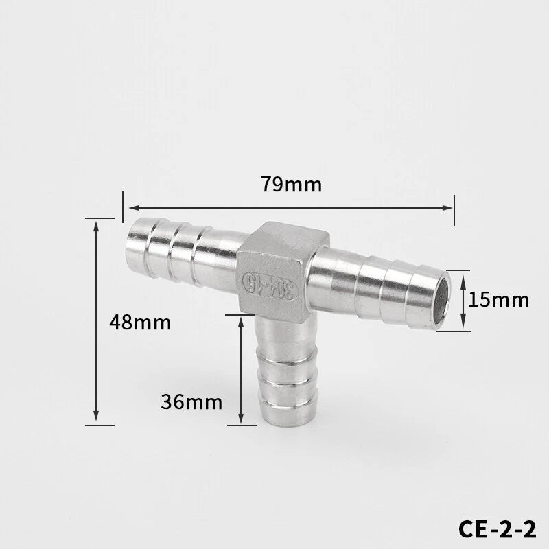 Stainless Steel Barb Hose Fittings — Straight, Elbow, Tee, Y-Piece & Cross