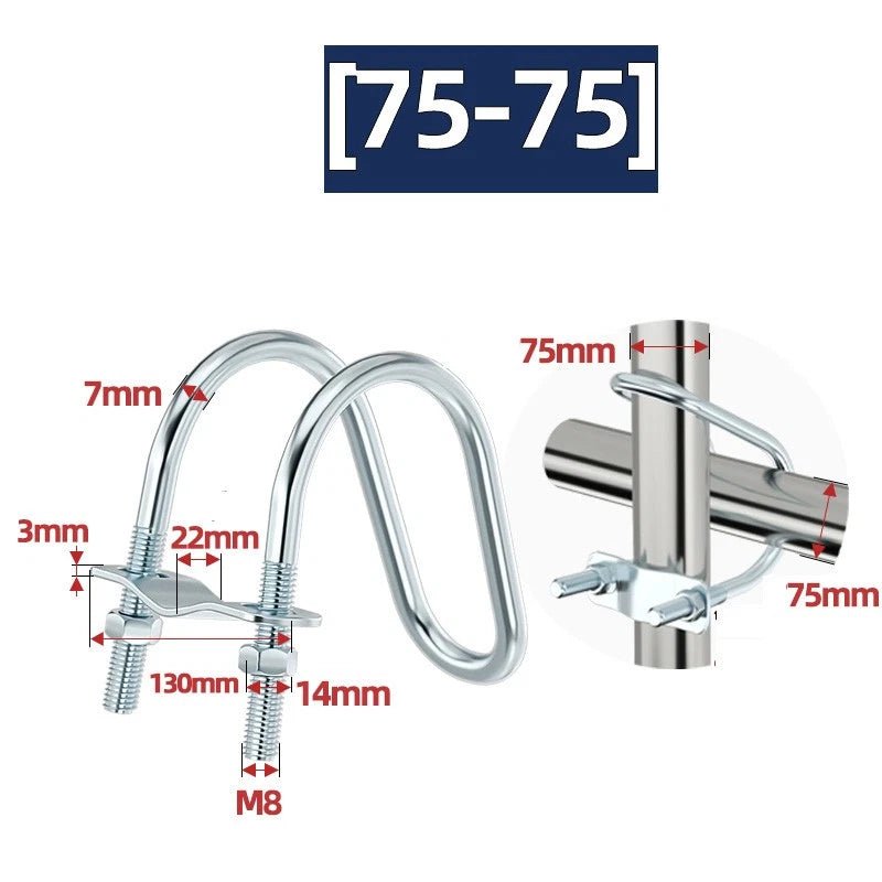 U - Bolt Pipe Clamp — Double & Single U - Shape Saddle Clamp for Greenhouse & Awning Frames - HomeDIYer