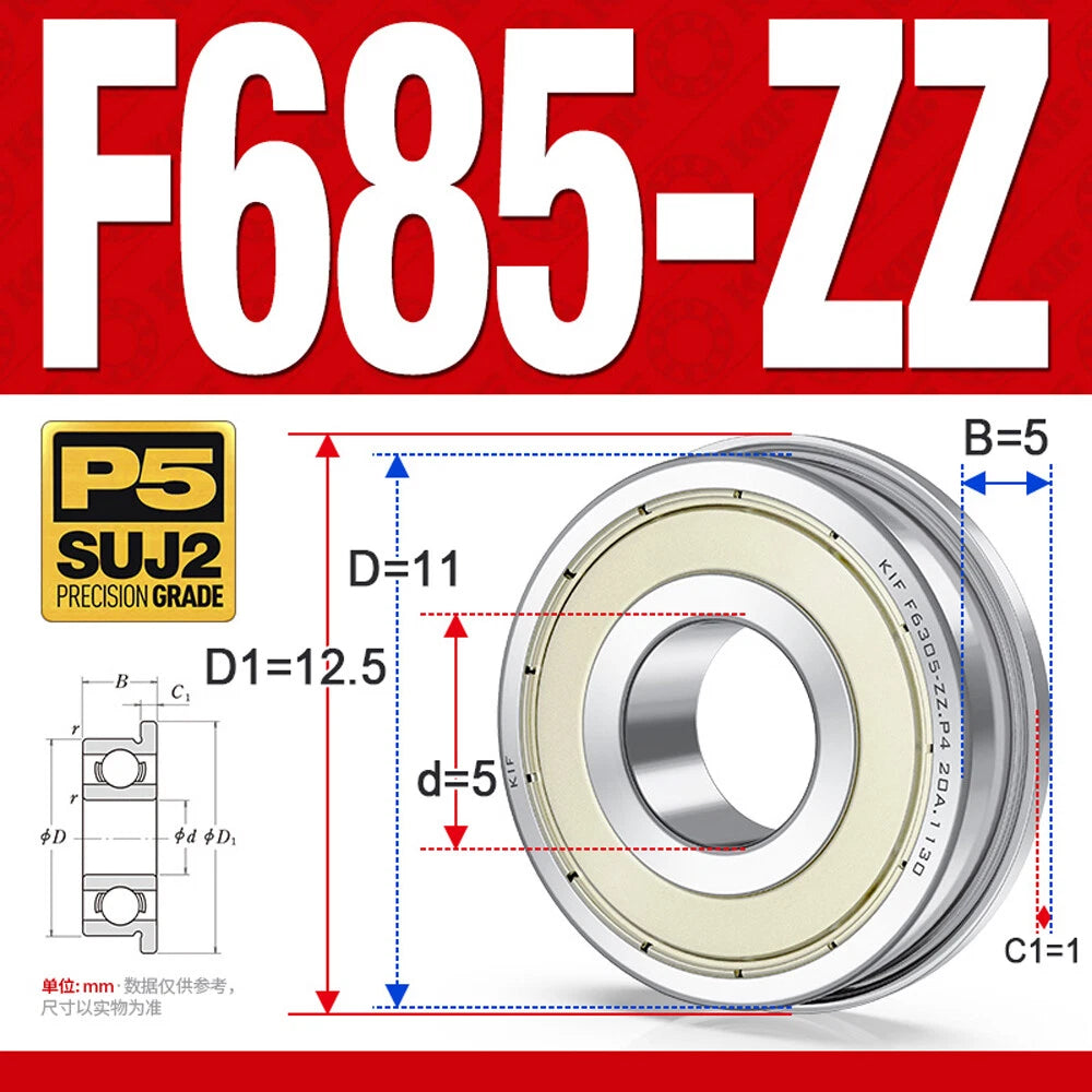 Miniature Ball Bearing With Flange Small Bearings Inner Dia.-Ø 2/3/4/5/6/7/8/9mm