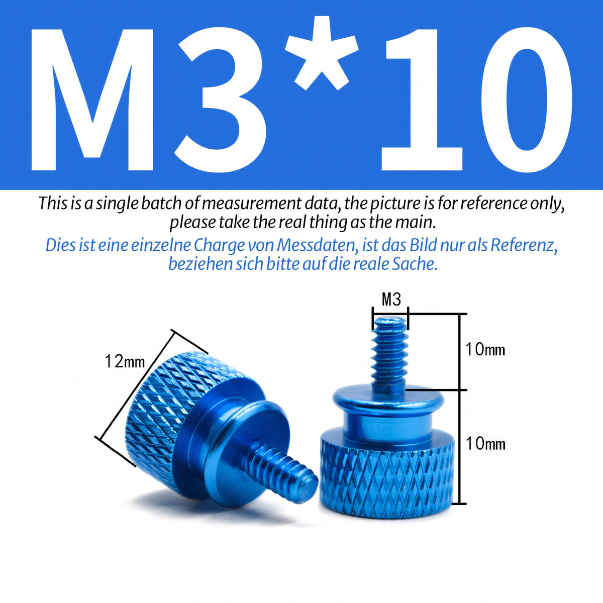 M3 Knurled Thumb Screws – Colorful Aluminum Alloy Hand-Tighten Grip Bolts