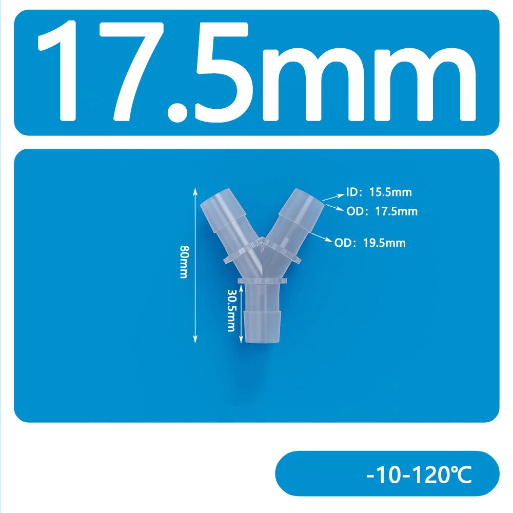 Y-Type 3-Way Barbed Hose Connector — Plastic Tee Fitting for Tube & Pipe