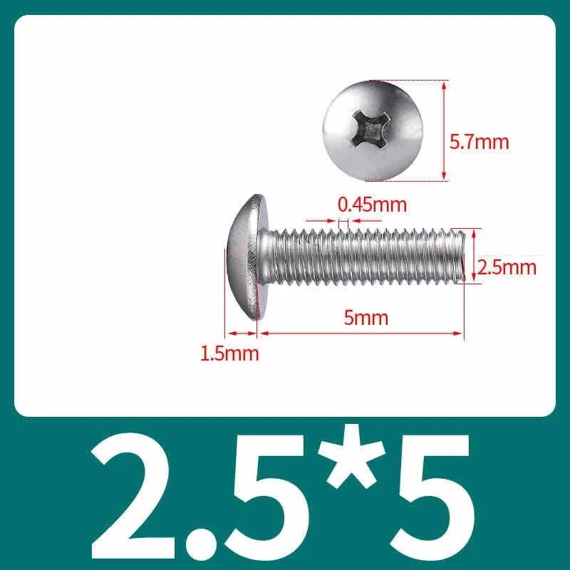 M2–M8 Stainless Steel Phillips Truss Head Machine Screws | 201 / 304 / 316 - HomeDIYer
