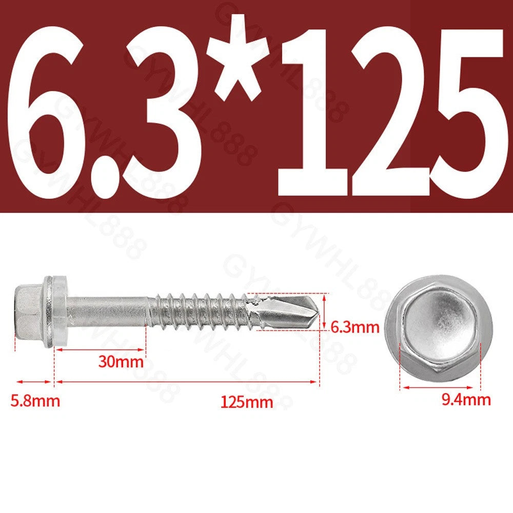 410 & A2 Stainless Hex Head Self‑Drilling Tek Screws – for Metal Roofing & Sheeting
