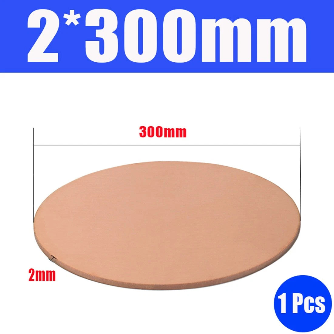 Thick 1.6-6mm Solid 99% Pure Copper Blanks Discs Ø 10-300mm Round Plate Metal