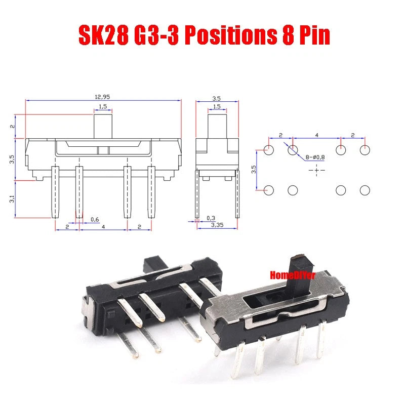 Miniature Slide Switch SS SK Series — 2/3 Position, 3–8 Pin Toggle Switches