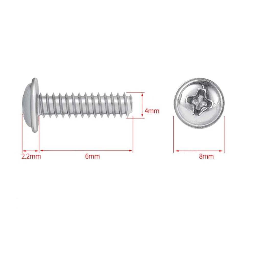 M1.7–M4 Stainless Steel Phillips Pan Head Machine Screws — 304 A2, Multiple Sizes