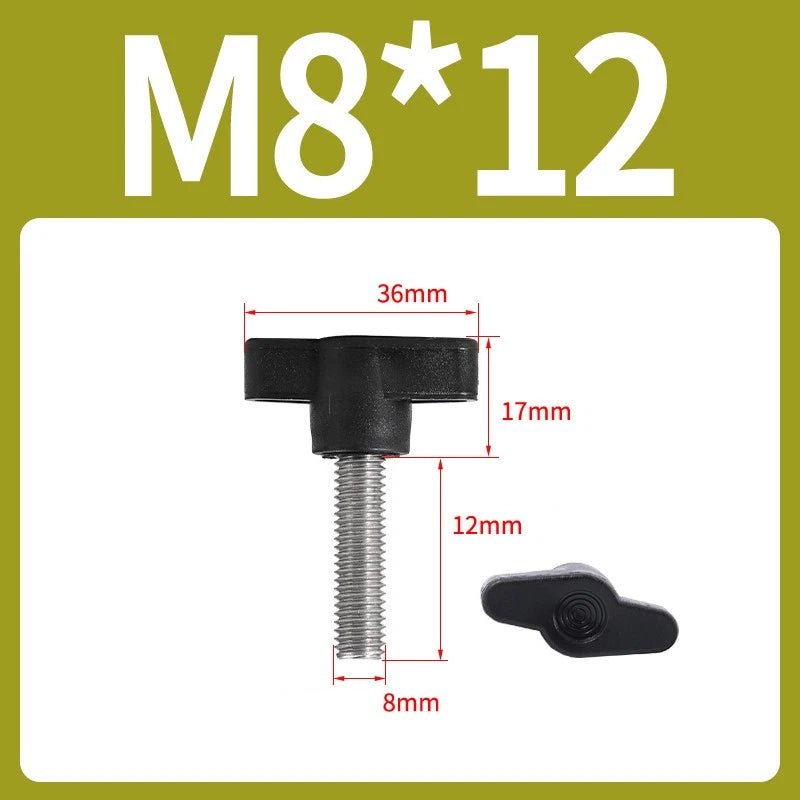 M4 M5 M6 M8 Wing Knob T - Handle Thumb Screw Bolts – Plastic Clamping Knob with Male Thread - HomeDIYer