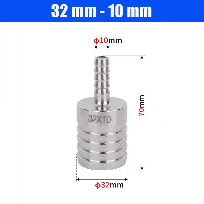 6mm~50mm Stainless Reducer Barbed Hose Joiner Connector Air Water Pipe Gas Tubi