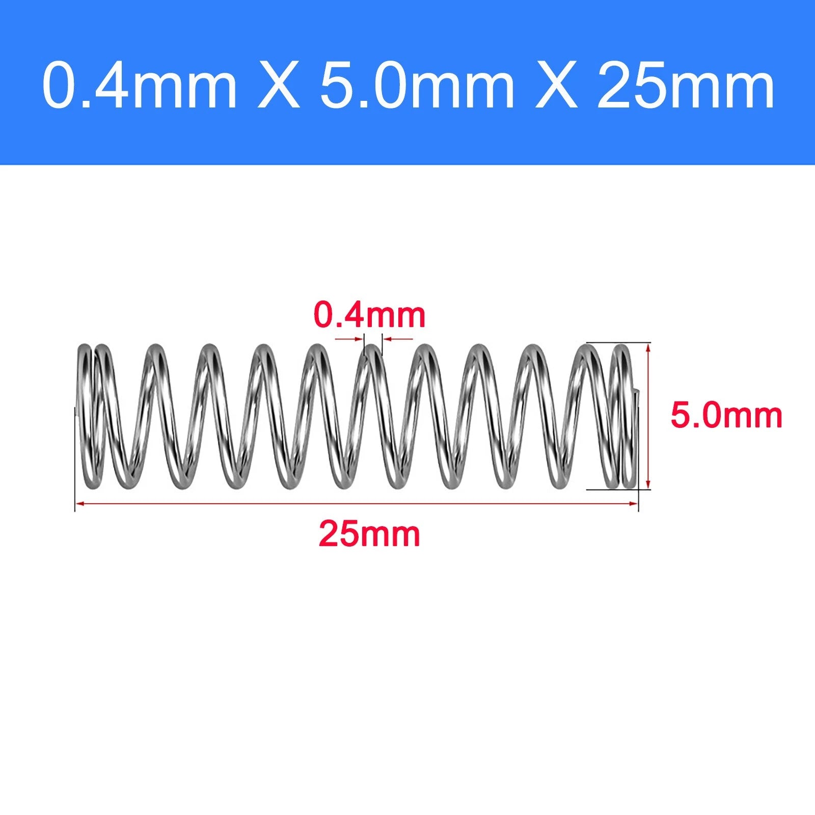 Micro Compression Spring Stainless Steel 0.4mm Wire Small Tiny Miniature Repair