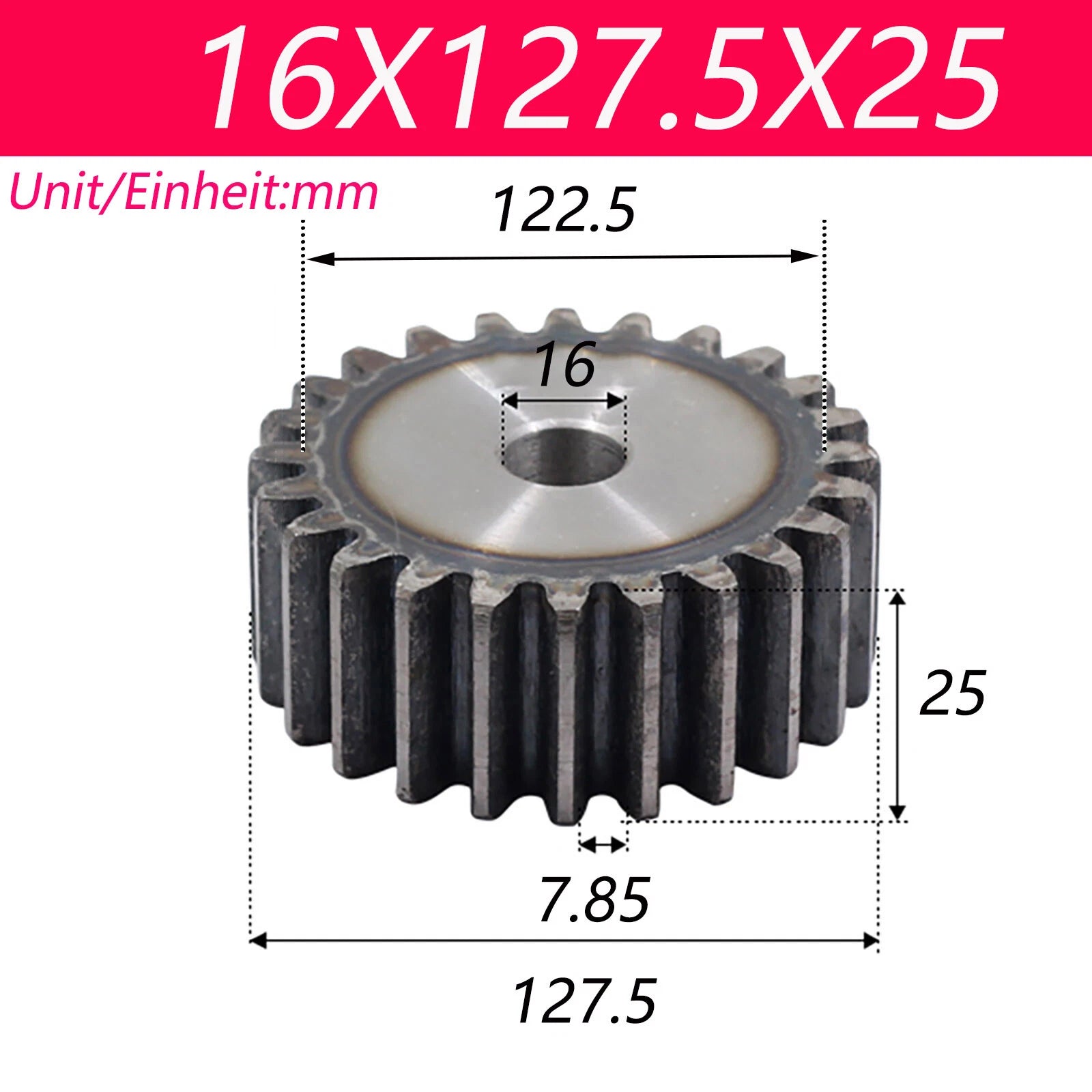 2.5 Modul 45# Steel Spur Gears Pinion Gear Thick 25mm 10-80 Teeth For 3D CNC