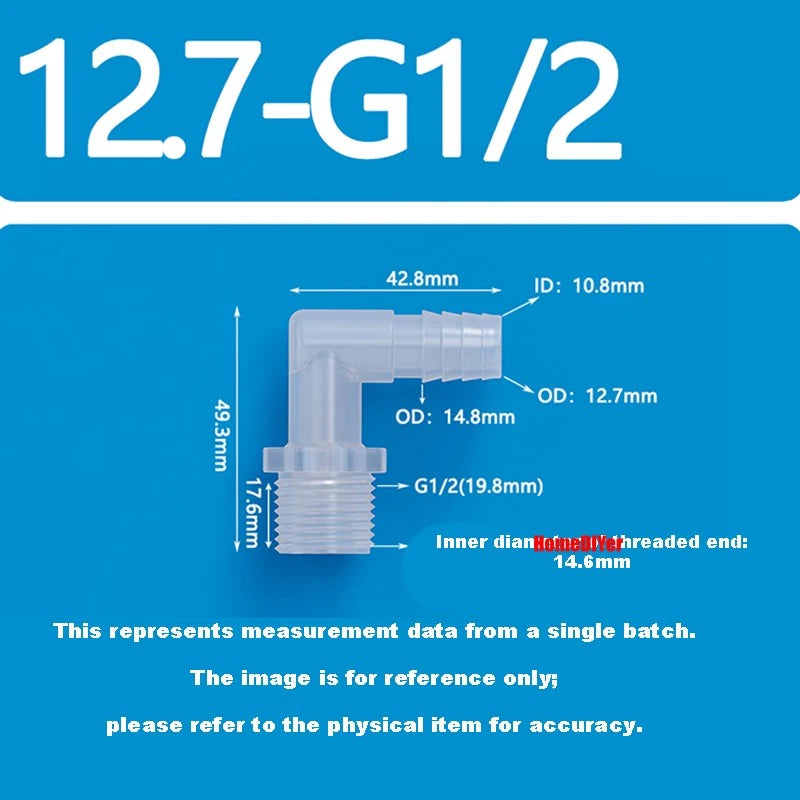 Male Thread Barbed 90° Elbow Hose Connector — Plastic Pipe Fitting with Washer