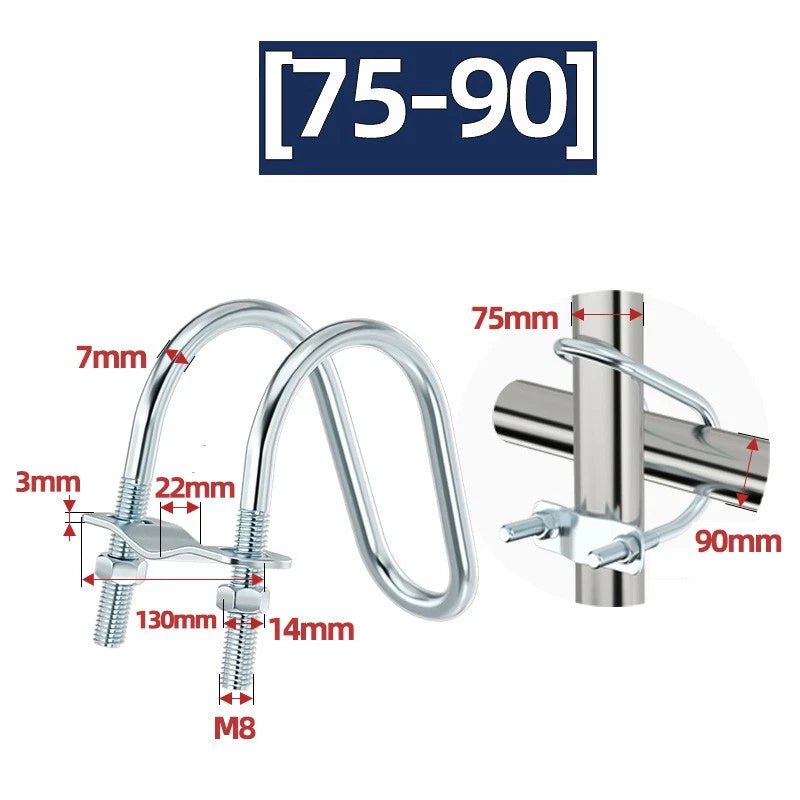 U - Bolt Pipe Clamp — Double & Single U - Shape Saddle Clamp for Greenhouse & Awning Frames - HomeDIYer