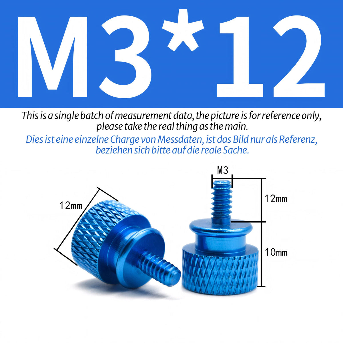 M3 Knurled Thumb Screws – Colorful Aluminum Alloy Hand-Tighten Grip Bolts