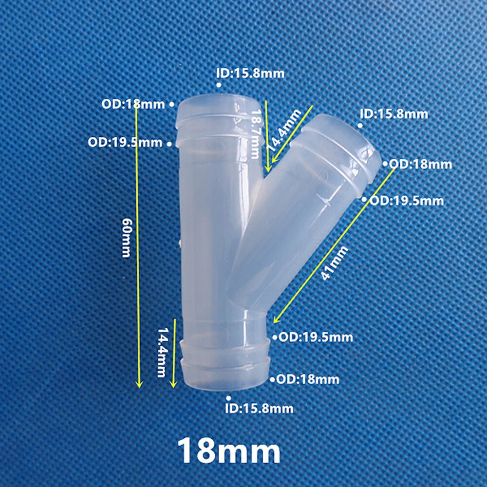 Y-Type 3-Way Barbed Hose Connector — Plastic Tee Fitting for Tube & Pipe
