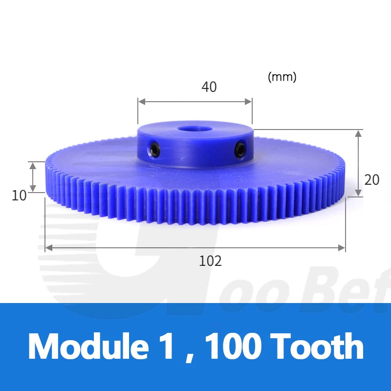 Mod 1/1.5/2 Precision Spur Gear Pinion 15-120 Tooth with Step Bore 4-16mm Nylon