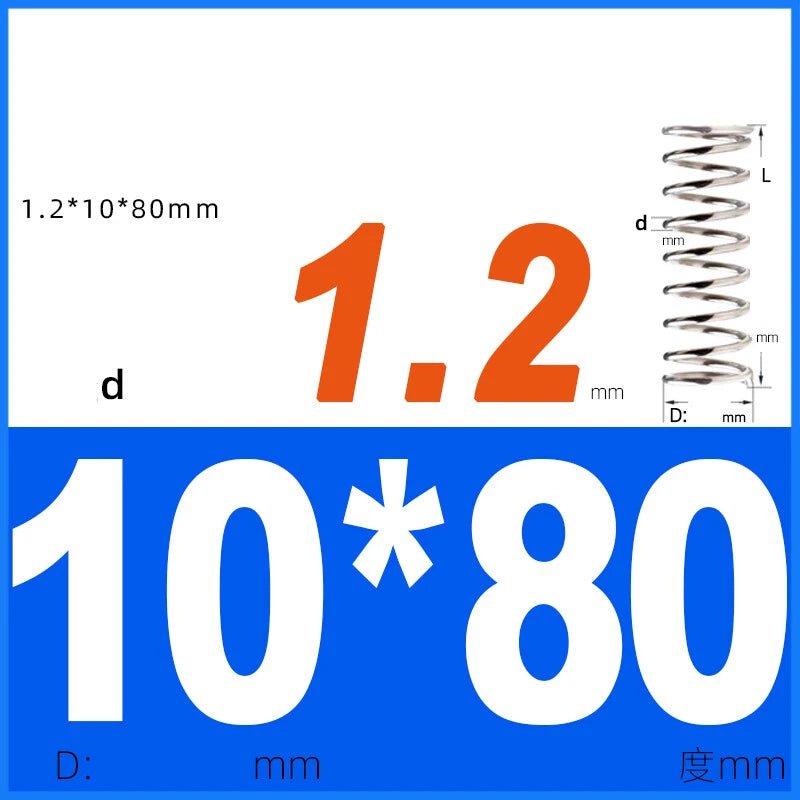 Compression Spring 1.2mm Wire Dia 8mm - 13mm OD Small Pressure Springs